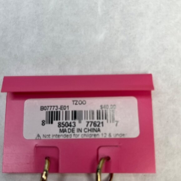 Betsey Johnson Orange Koala Drop Earrings With Rhinestones Gold Chains nwt $40 - Picture 4 of 4